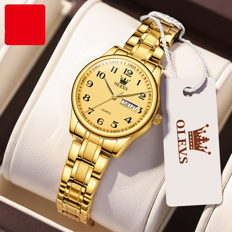 steel band calendar quartz watch, view 5 - MRSLM