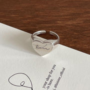 sterling silver love letter ring, view 2 - MRSLM
