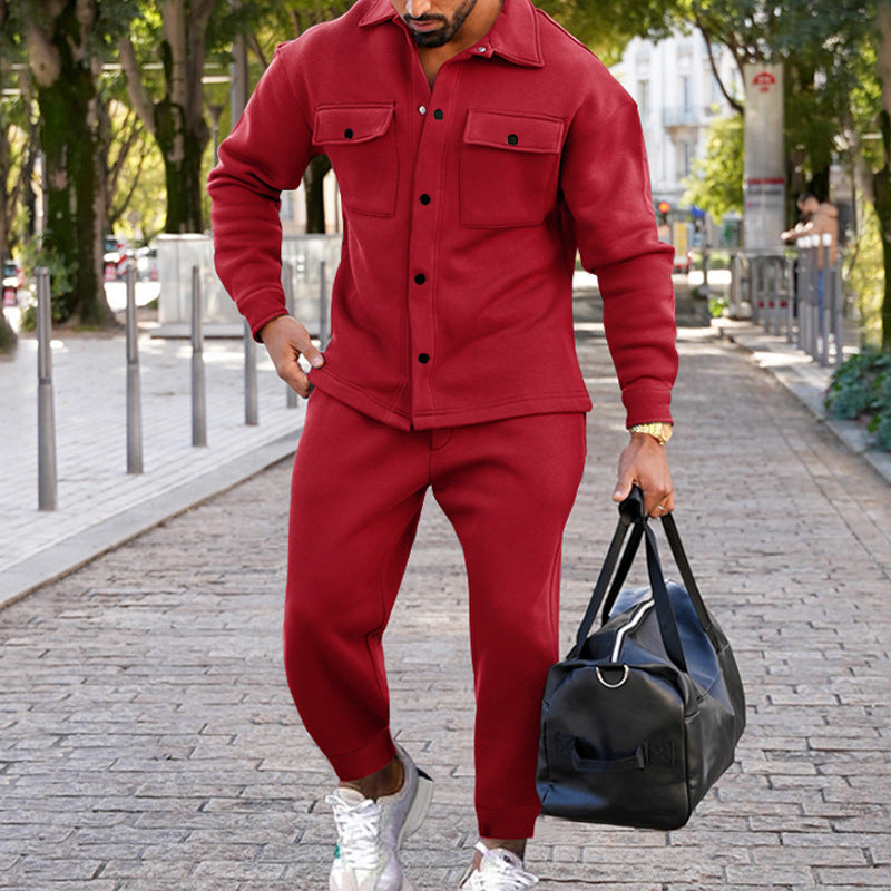 men's slim fit coat and pants set, view 8 - MRSLM