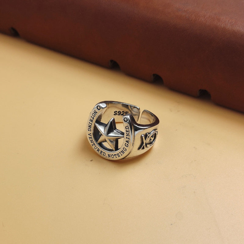 S925 sterling silver pentagram ring, view 6 - MRSLM