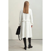 women's long tweed coat with belt, view 6 - MRSLM