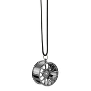 metal wheel hub pendant for car rearview mirror, view 4 - MRSLM