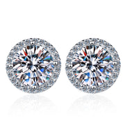 women's moissanite-style s925 silver earrings, view 5 - MRSLM