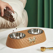 Bow-tie double pet bowl, view 6 - MRSLM