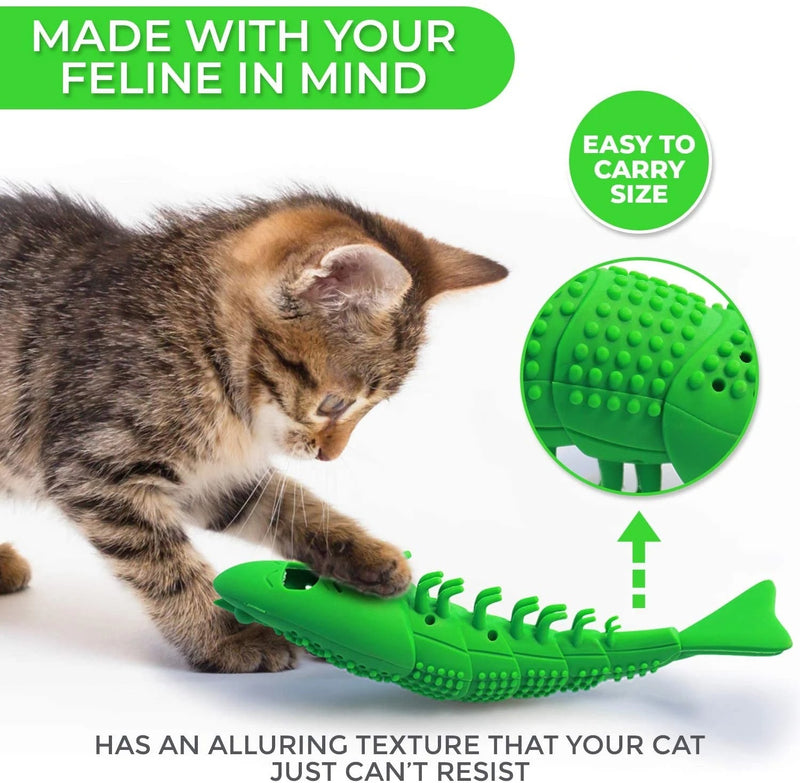 interactive cat toothbrush chew toy, view 6 - MRSLM
