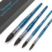 4-piece squirrel and horse hair watercolor brush set, view 2 - MRSLM