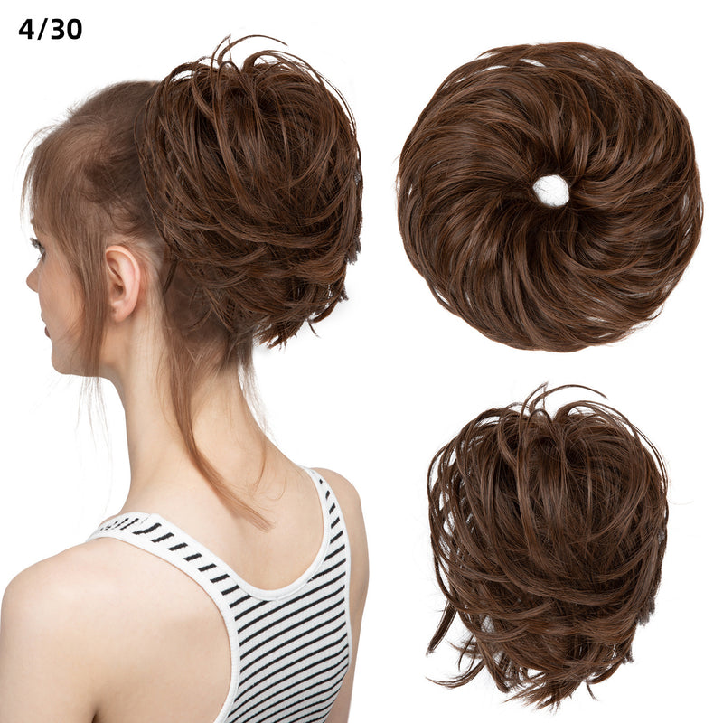fluffy curly hair bun chignon, view 8 - MRSLM
