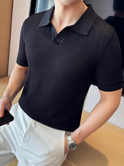 V-neck lapel polo shirt, view 4 - MRSLM