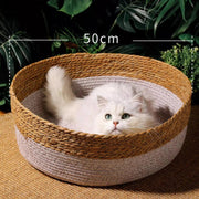 handwoven rattan cat bed, view 6 - MRSLM