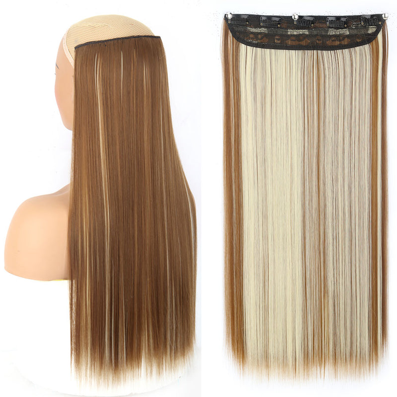 synthetic long straight clip-in hair extensions, view 10 - MRSLM