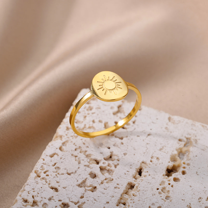 round gold sun rings, view 7 - MRSLM