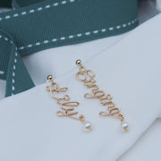 pearl letter name earring, view 10 - MRSLM