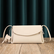 soft cowhide pleated crossbody bag, view 7 - MRSLM