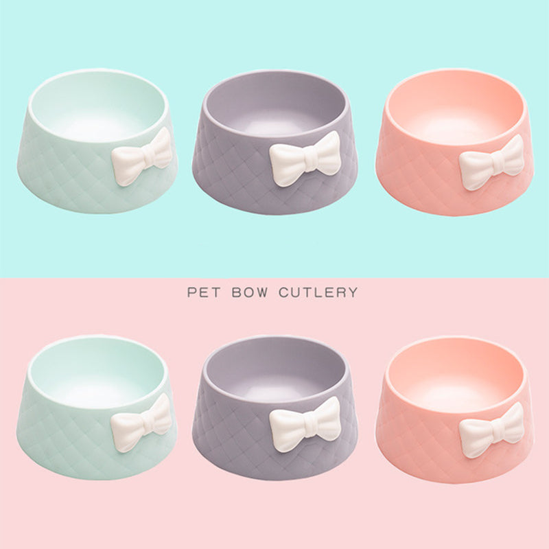 charming bowknot ceramic pet bowl, view 9 - MRSLM