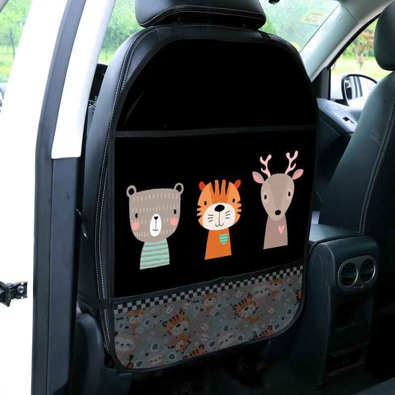 kids car seat protector with pockets, view 6 - MRSLM