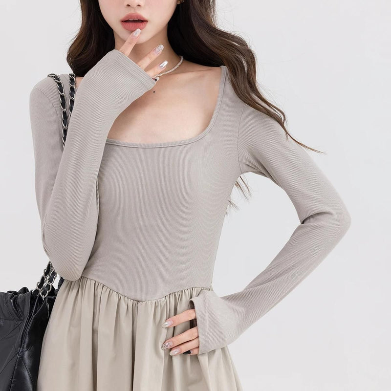 square neck casual dress, view 7 - MRSLM