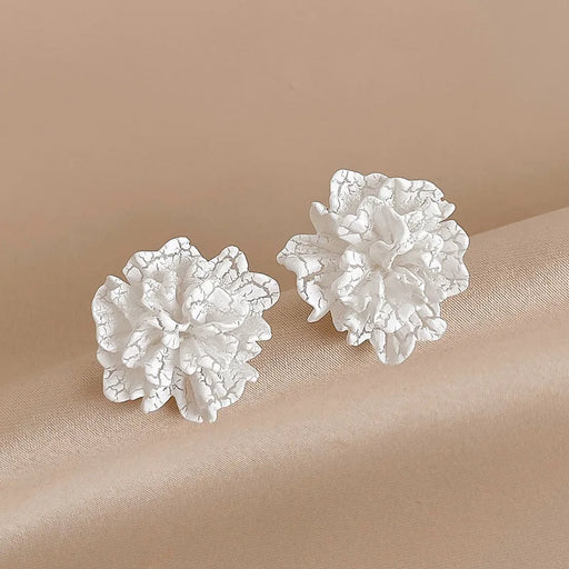 white floral stud earrings - MRSLM