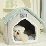 foldable pet house with sleep mat, view 2 - MRSLM