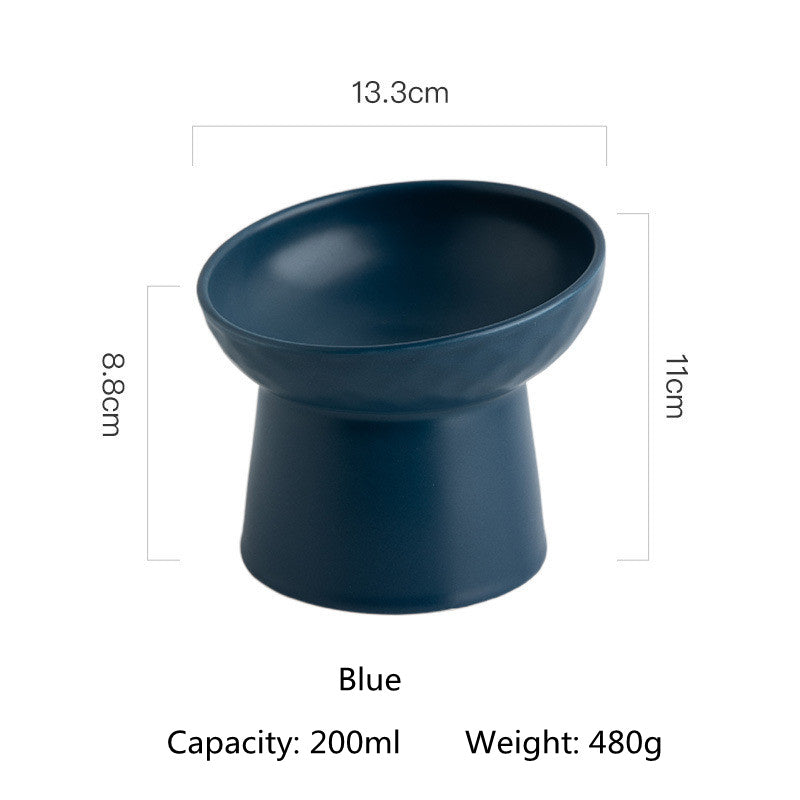 elevated ceramic pet bowl, view 6 - MRSLM