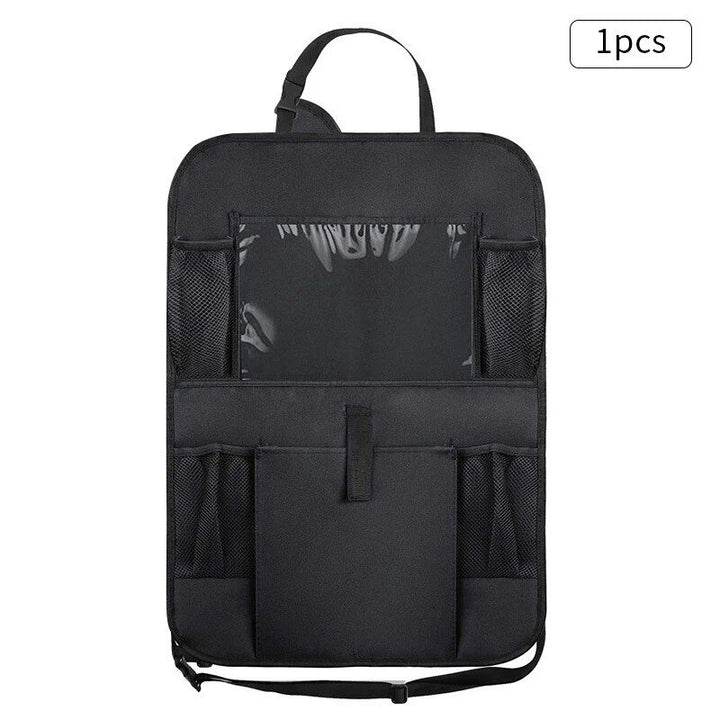 Universal Car Seat Back Organizer with Anti-Kick Mat & Waterproof Protection