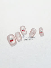 cherry press-on nails, view 6 - MRSLM