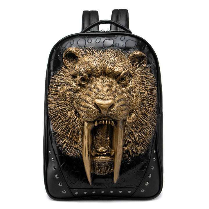 Embossed Three-dimensional Tiger Head Animal Travel Backpack Student Trend Schoolbag