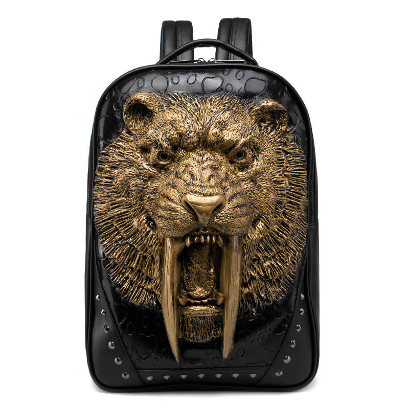 embossed 3d tiger head backpack, view 6 - MRSLM