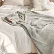 oversize moss stitch knitted blanket, view 10 - MRSLM