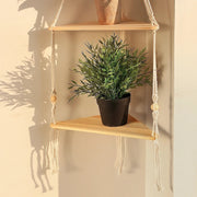 macrame floating shelf, view 6 - MRSLM