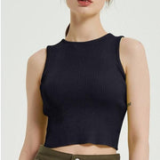 Sleeveless knitted crop top, view 10 - MRSLM