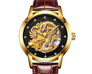 gold skeleton automatic dragon watch, view 8 - MRSLM