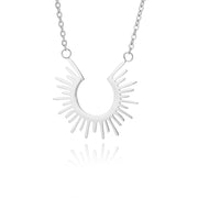 half circle sun pendant necklace, view 3 - MRSLM