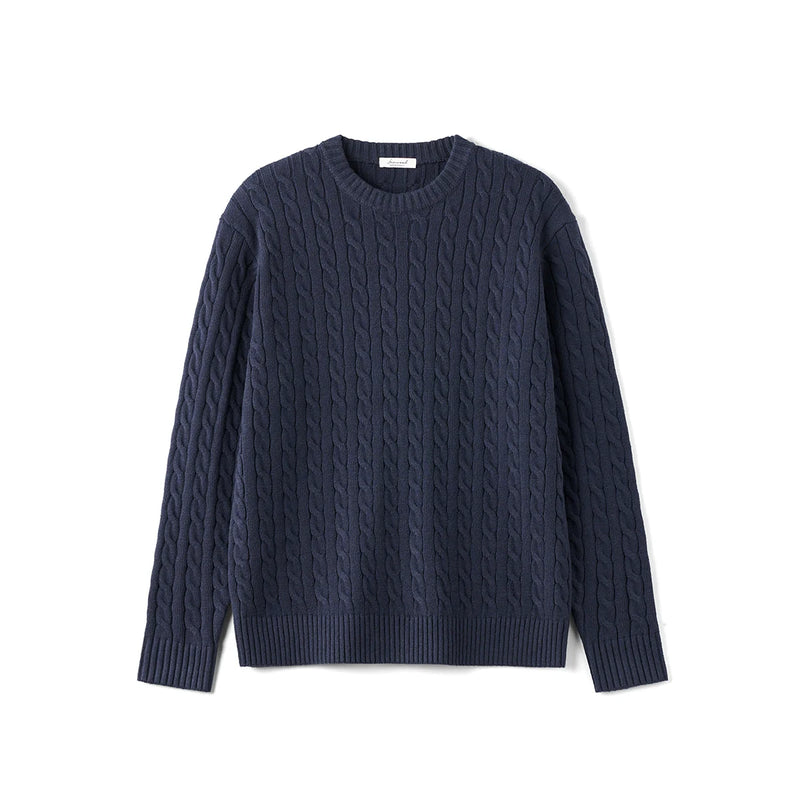 men's oversized cable knit sweater, view 5 - MRSLM