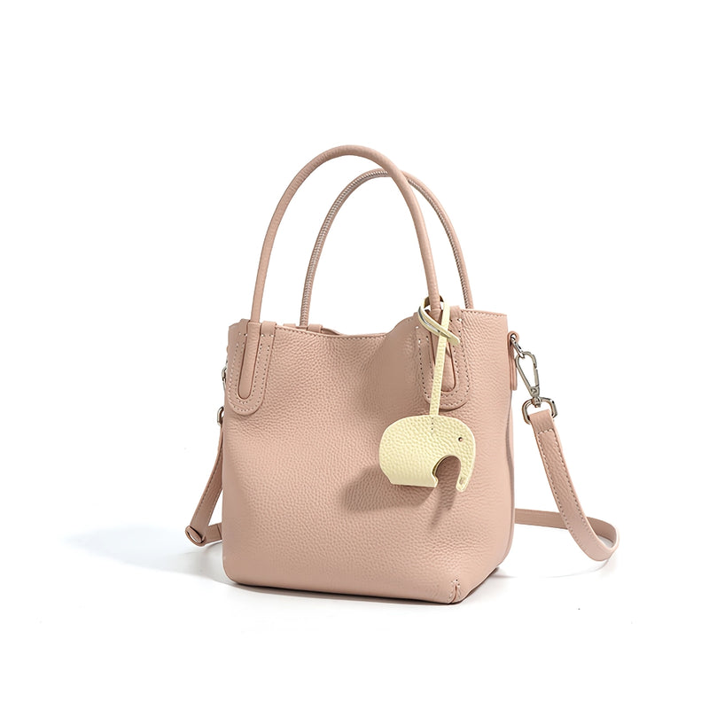 Genuine leather retro bucket bag, view 3 - MRSLM