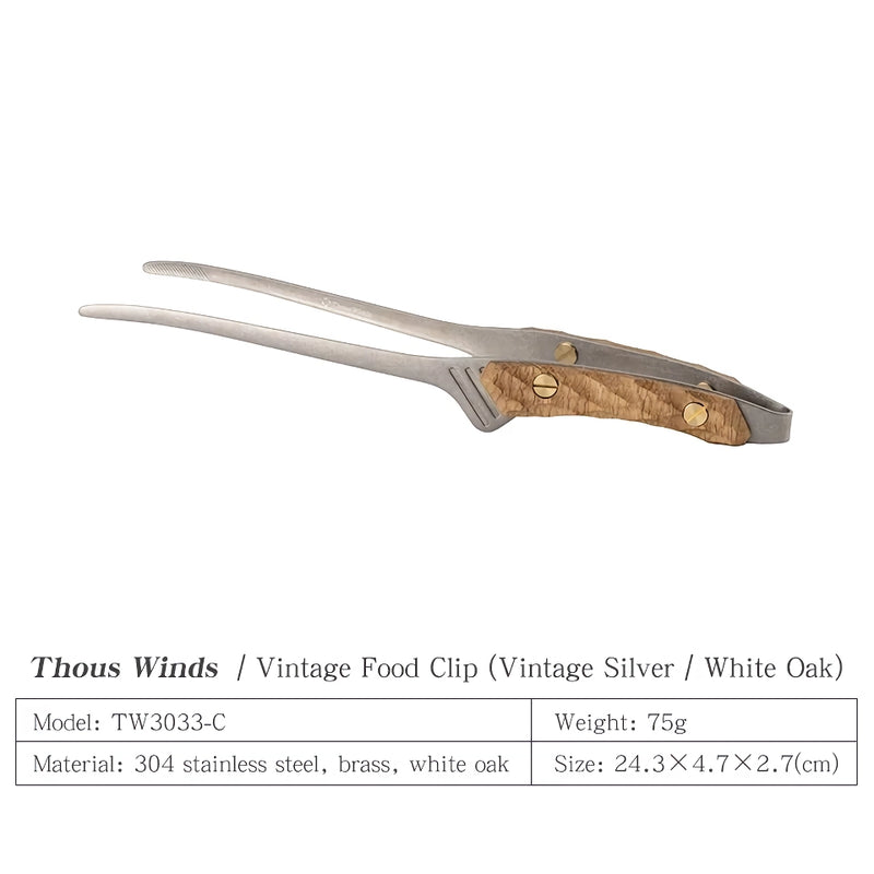 retro stainless steel camp tongs, view 3 - MRSLM