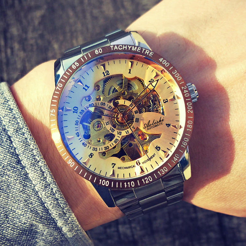 men's automatic hollow mechanical watch, view 12 - MRSLM