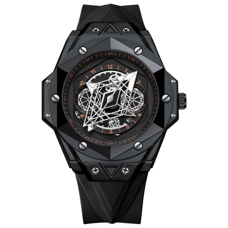 men's slim stainless steel quartz watch, view 4 - MRSLM