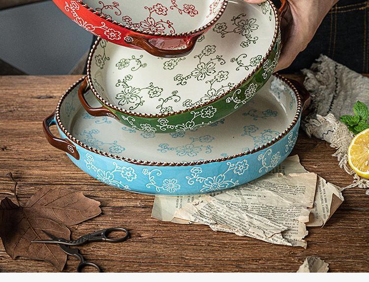 cherry blossom ceramic baking tray, view 2 - MRSLM