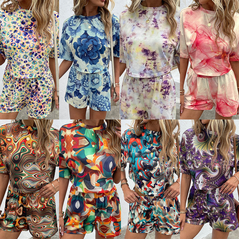 casual tie-dye loose loungewear two-piece set, view 8 - MRSLM