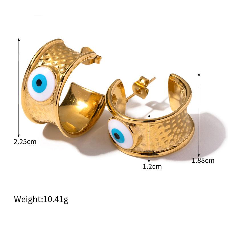 gold-plated devil's eye earrings, view 2 - MRSLM