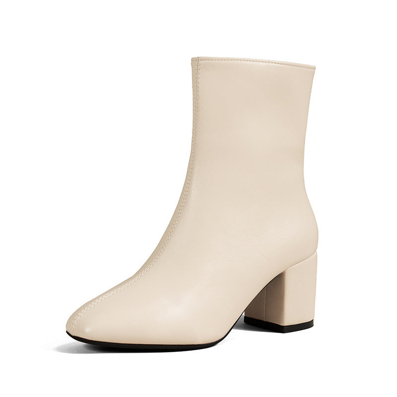 Chunky heel square toe boots, view 8 - MRSLM