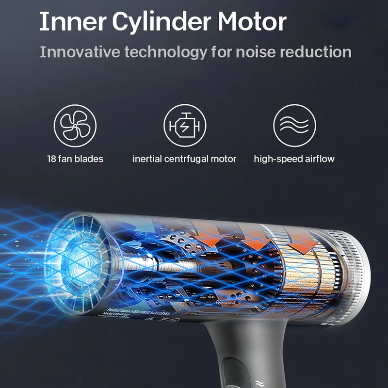brushless hair dryer with negative ion technology, view 3 - MRSLM