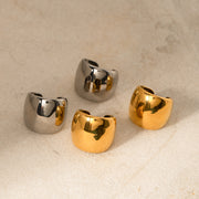 gold plated minimalist smooth ear clip, view 8 - MRSLM