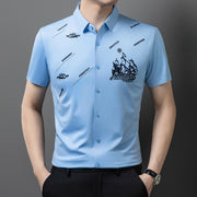 Men's rhinestone printed shirt, view 7 - MRSLM
