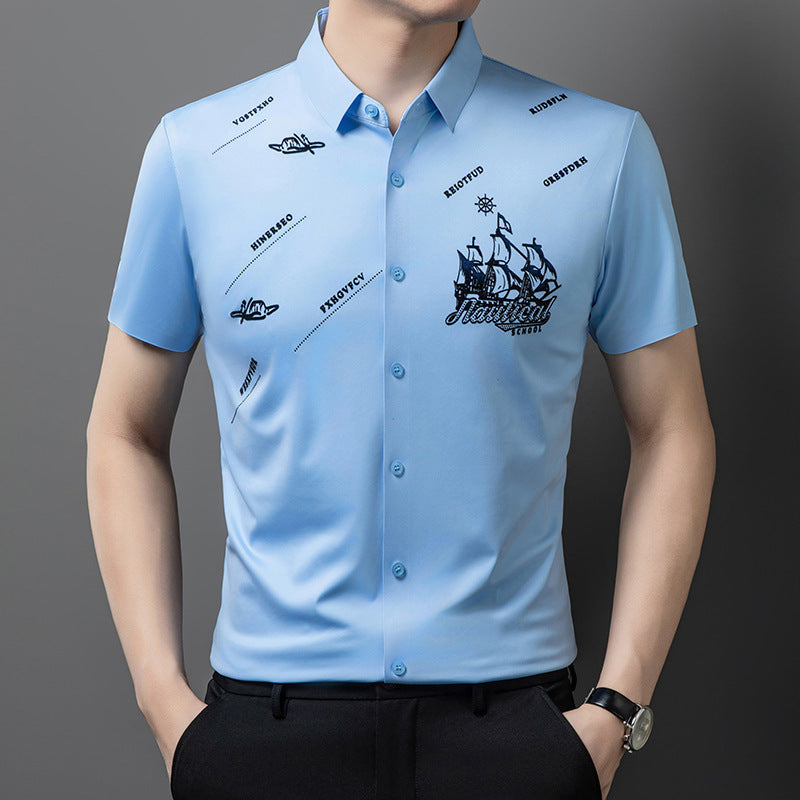 Men's rhinestone printed shirt, view 7 - MRSLM