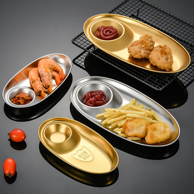 stainless steel bbq seasoning and snack plate, view 4 - MRSLM
