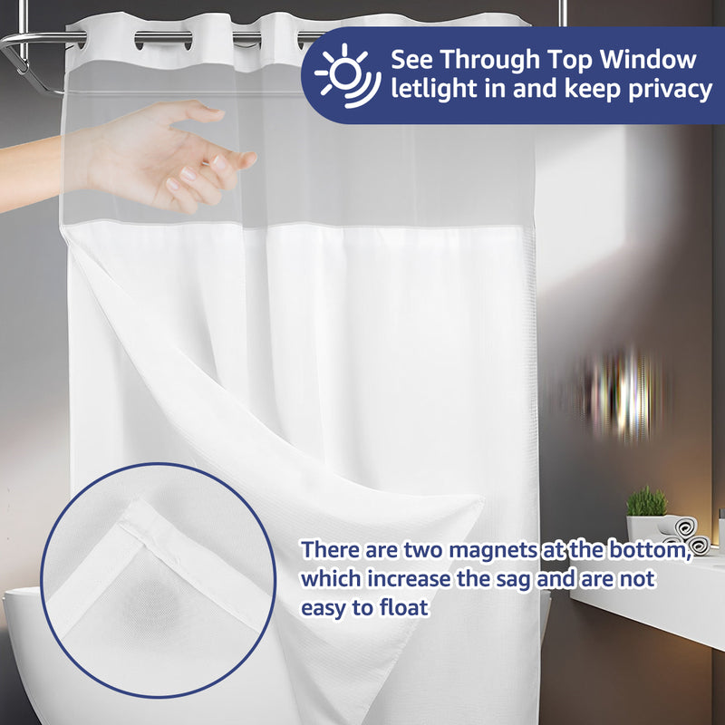 Waterproof double layer shower curtain, view 7 - MRSLM