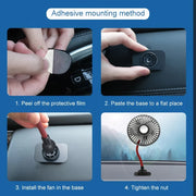 multidirectional car back seat fan, view 5 - MRSLM