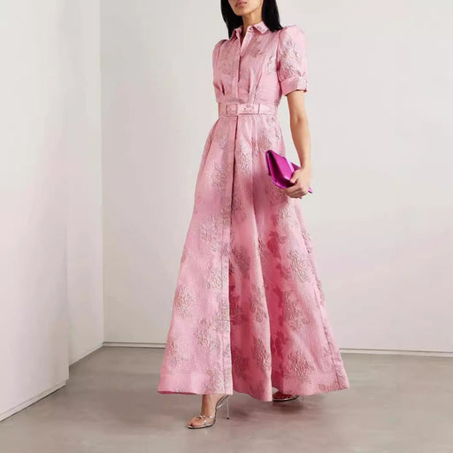 pink a-line long dress - MRSLM