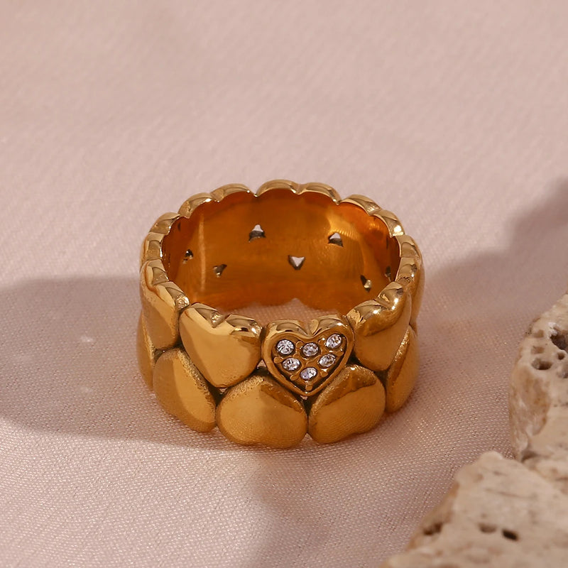 gold plated heart ring, view 6 - MRSLM